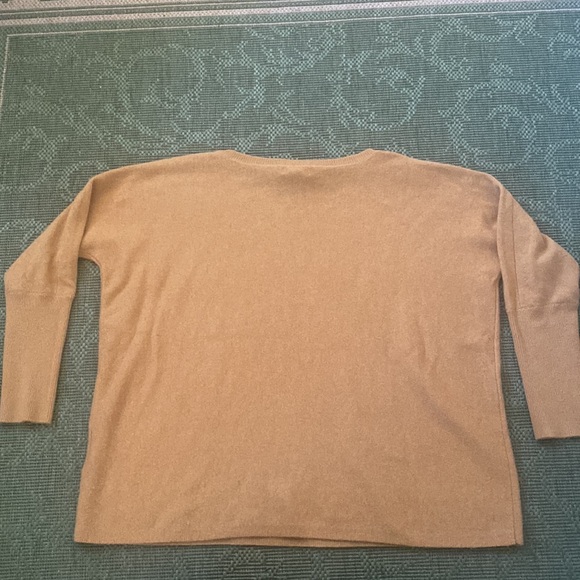 Garnet Hill Essentials Cashmere Cropped Sweater in Ochre - Picture 5 of 5